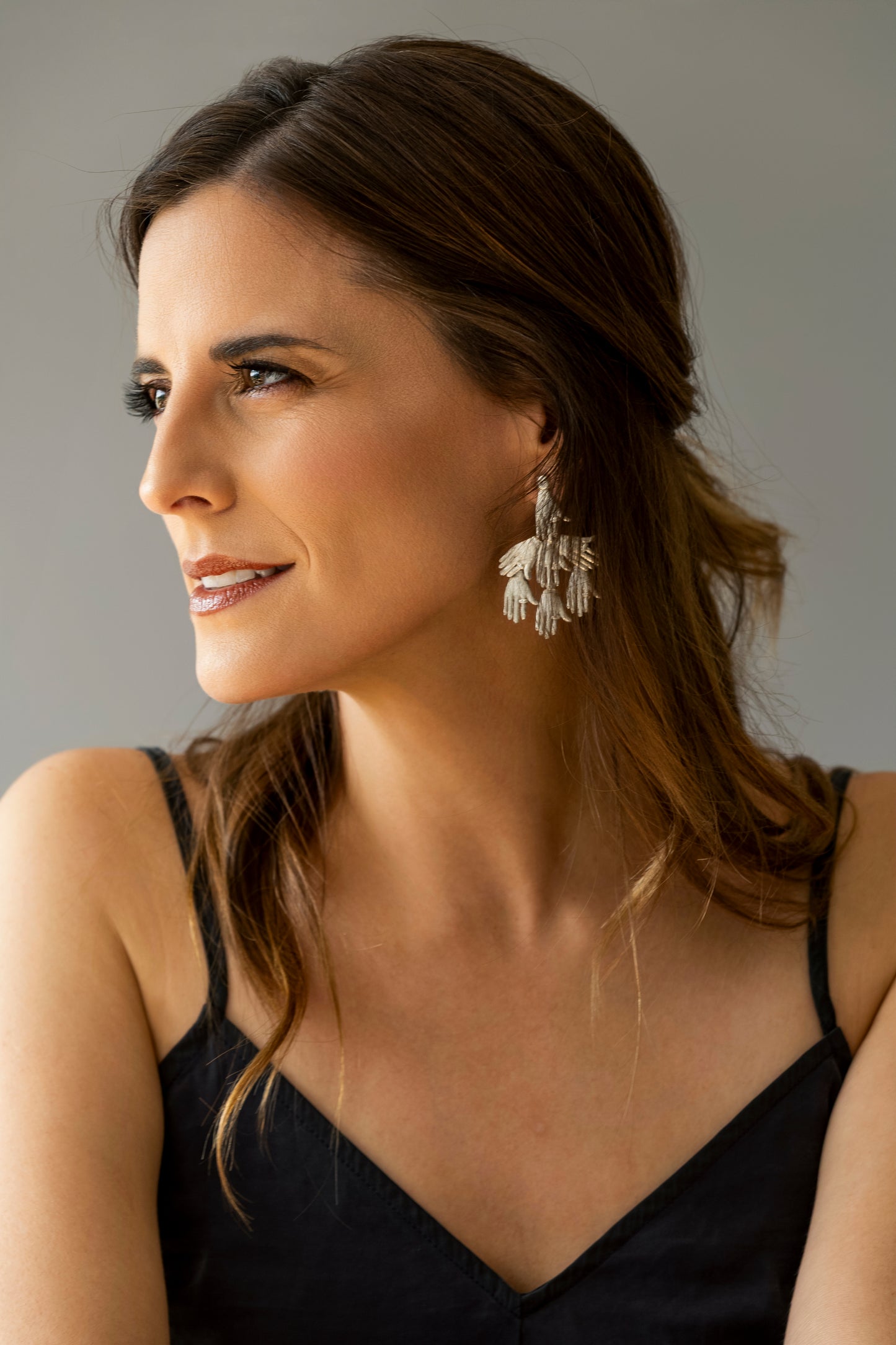 Fractal hands earrings