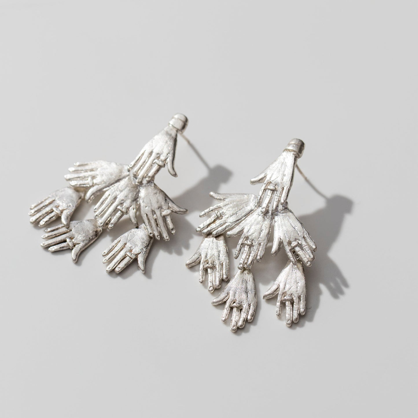 Fractal hands earrings
